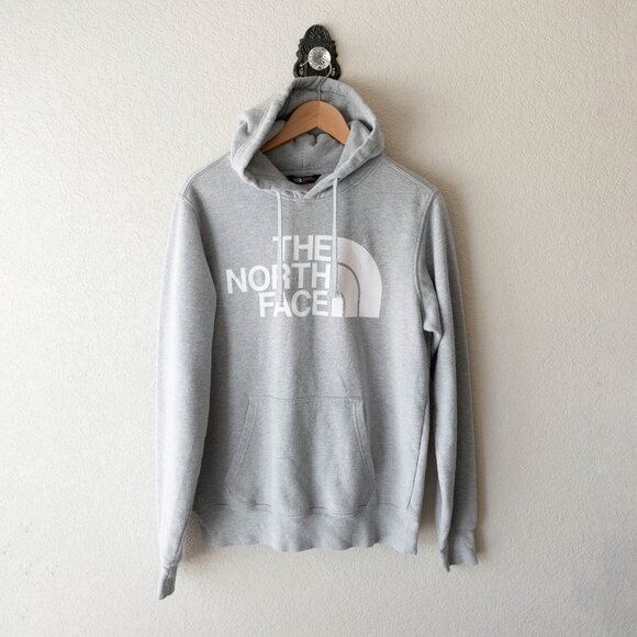 The North Face Men’s Size Small Gray Hoodie Sweatshirt Half Dome Logo Pullover - Picture 1 of 6